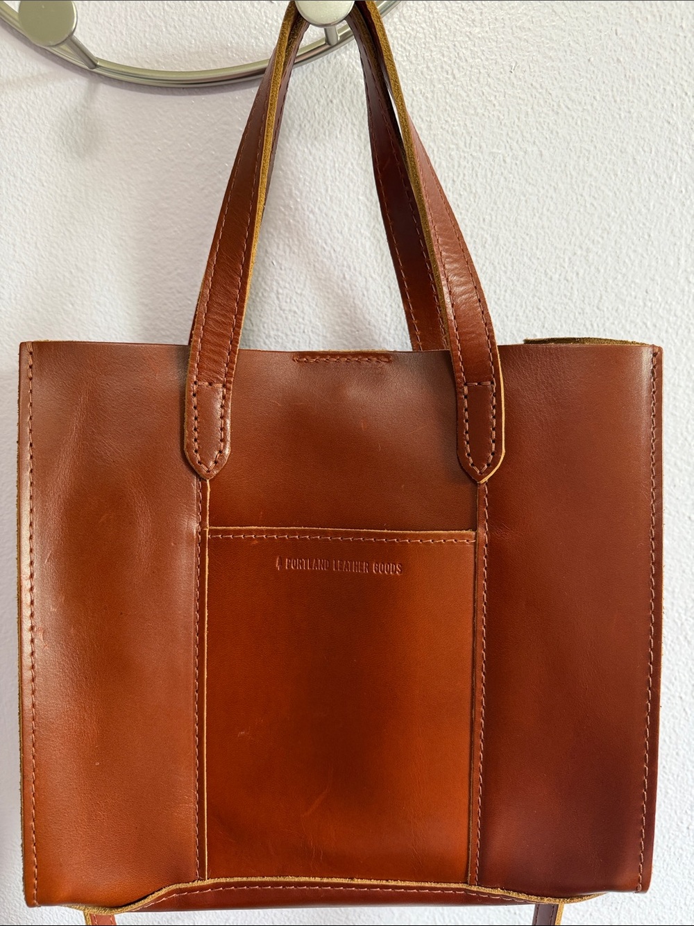 Portland Leather Lola Crossbody Tote- Madrone